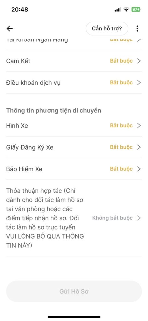 Điền đầy đủ thông tin cá nhân