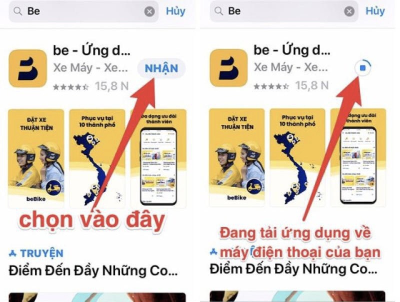 Bước 1: Tải ứng dụng BeDrive