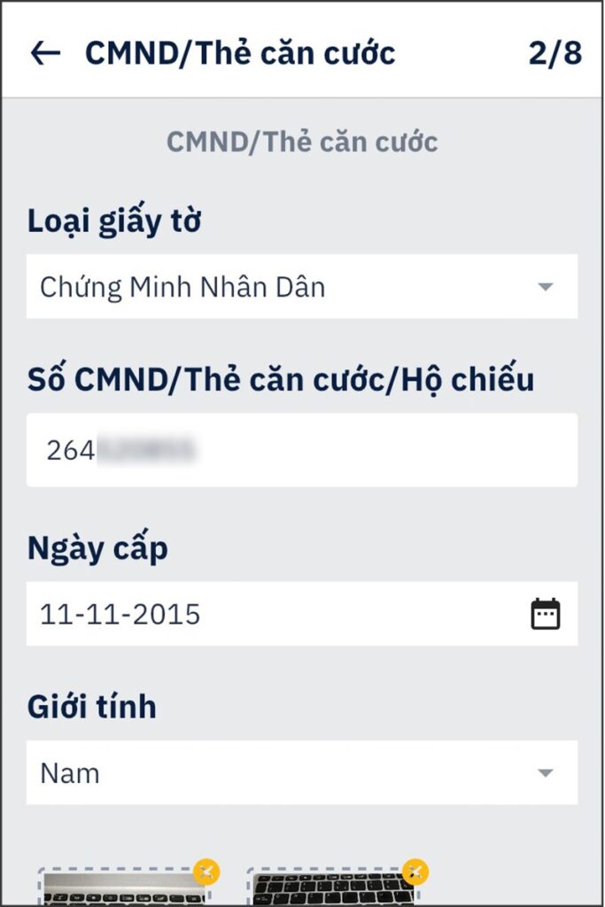 Bước 5: Nhập thông tin cá nhân 