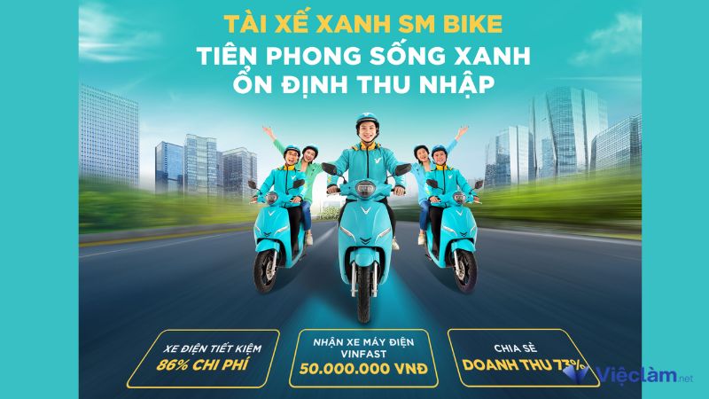 Những quyền lợi khi đăng ký làm tài xế xe điện xanh SM Bike