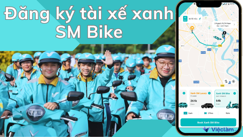 Đăng ký tài xế Xanh SM Bike thu nhập cao