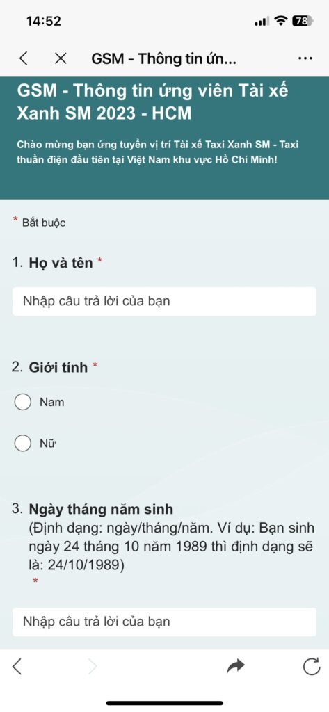 Tích đầy đủ thông tin theo biểu mẫu