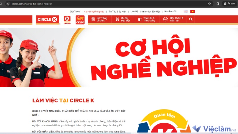 Cách thức ứng tuyển vào Circle K