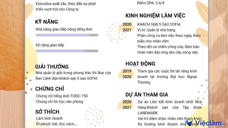 Kinh nghiệm làm việc