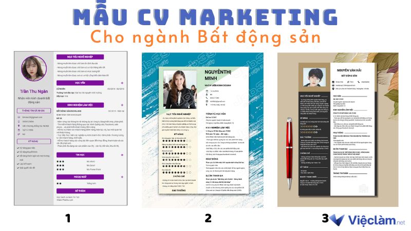Mẫu CV Marketing cho ngành Bất động sản