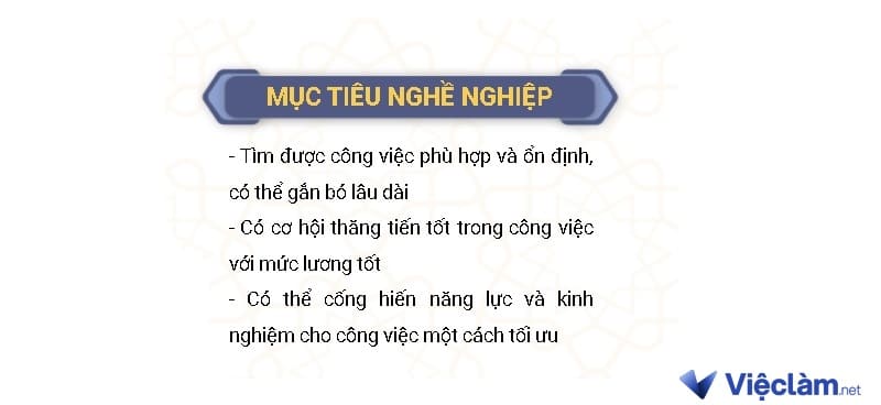 Cách ghi mục tiêu nghề nghiệp chung chung