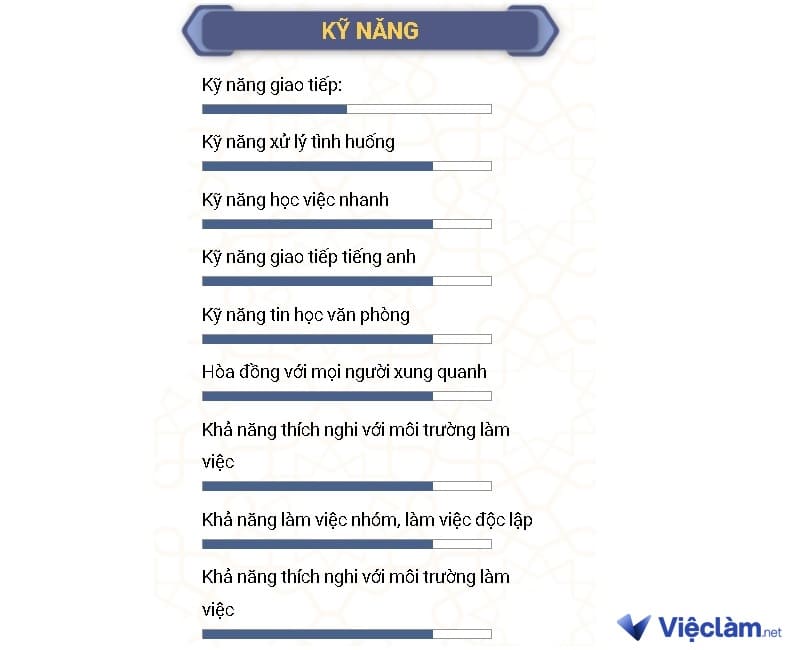 Tham khảo cách trình bày các kỹ năng khi tìm việc