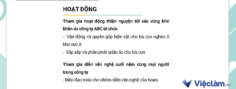 Hoạt động ngoại khóa giúp bạn gây ấn tượng hơn khi làm CV lễ tân