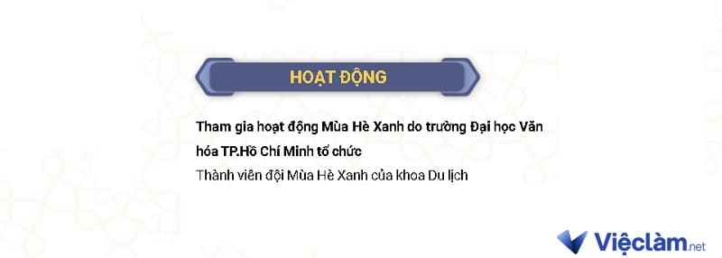 Nếu chưa có kinh nghiệm, bạn có thể ghi hoạt động ngoại khóa đã tham gia khi đi học