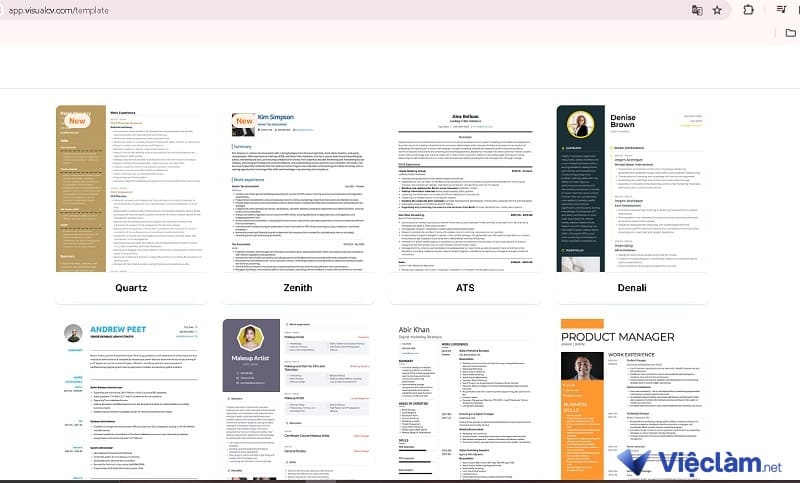Để tạo free online CV thì bạn không thể bỏ qua website VisualCV