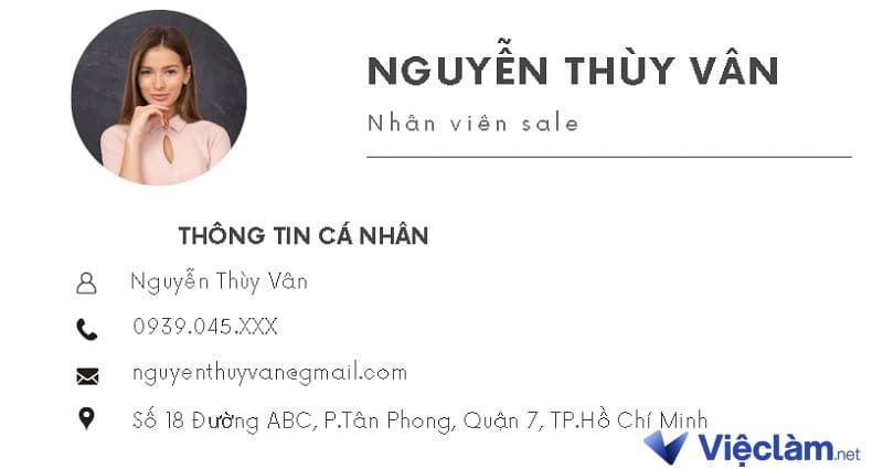 Cách trình bày thông tin cá nhân trong CV