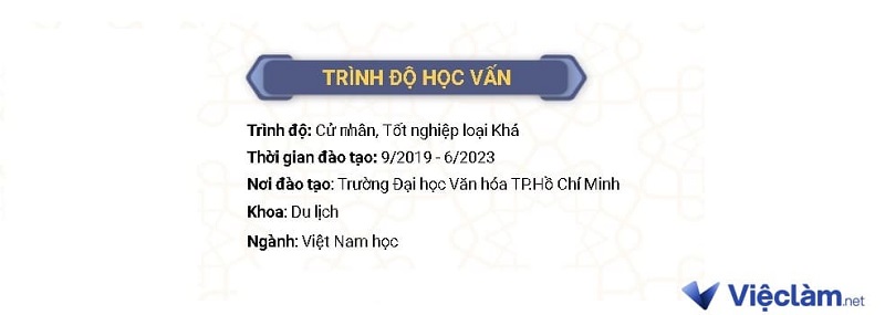 Cách trình bày mục trình độ học vấn trong CV lễ tân