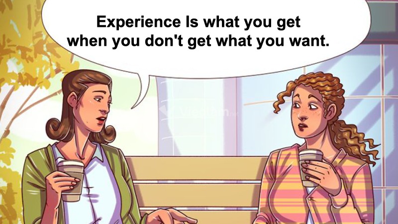 Stt hài hước về công việc bằng tiếng Anh: "Experience Is what you get when you don't get what you want."