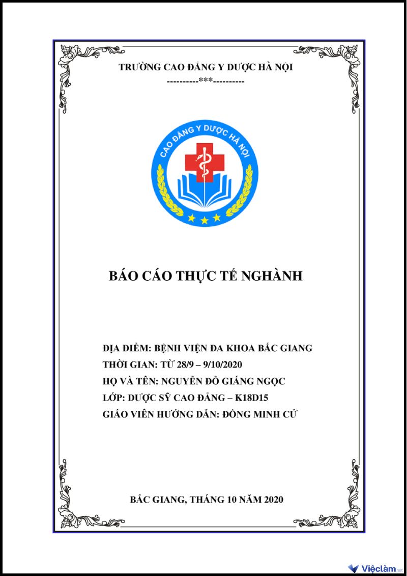 Báo cáo thực tập ngành dược