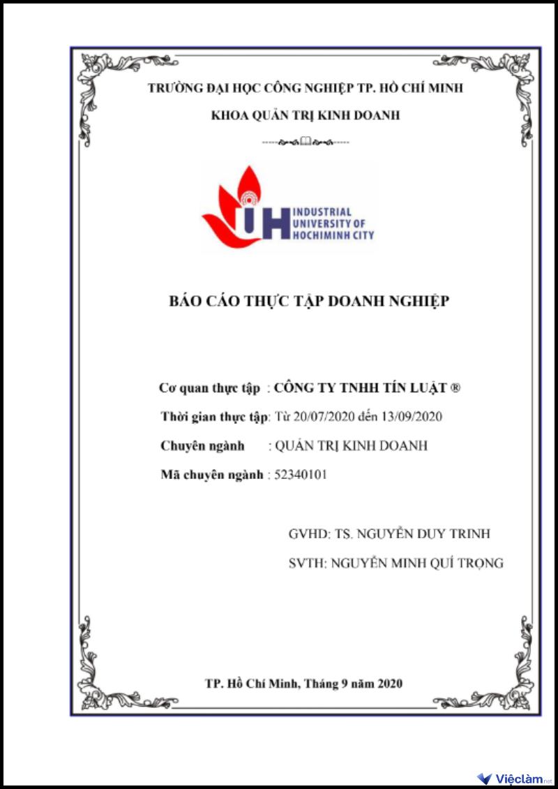 Báo cáo thực tập ngành luật