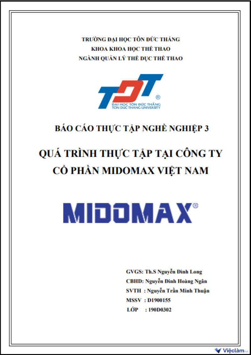 Mẫu báo cáo thực tập ngành thể dục - thể thao