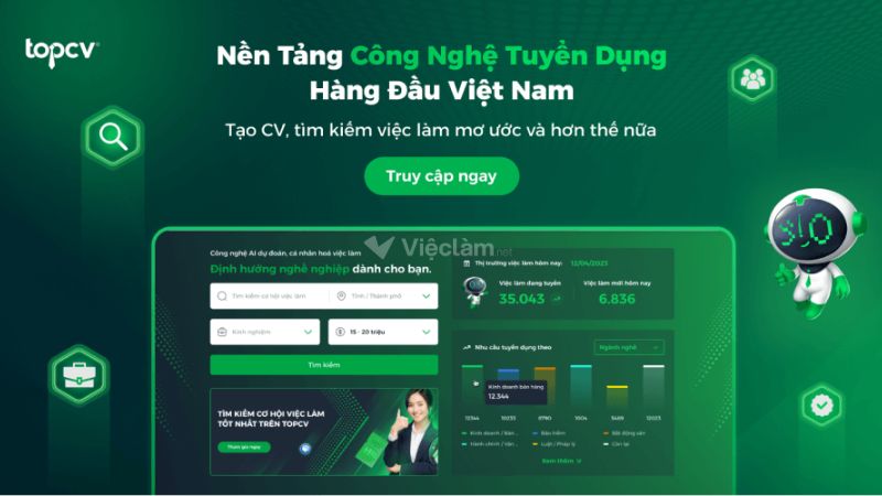 Giao diện website TopCV thân thiện với người dùng - Nguồn: Internet