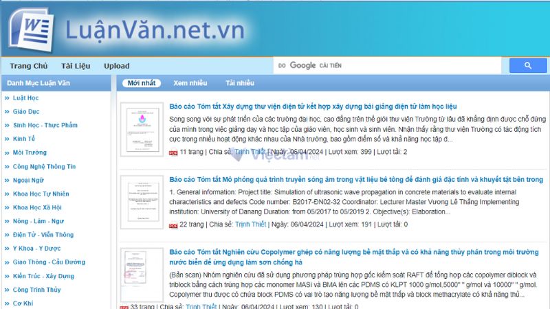 Top 16 trang web tài liệu học tập miễn phí