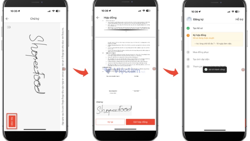 3 bước đăng ký chạy ShopeeFood đơn giản, nhanh chóng cho người mới vào nghề Xác nhận, gửi hợp đồng và chờ phê duyệt