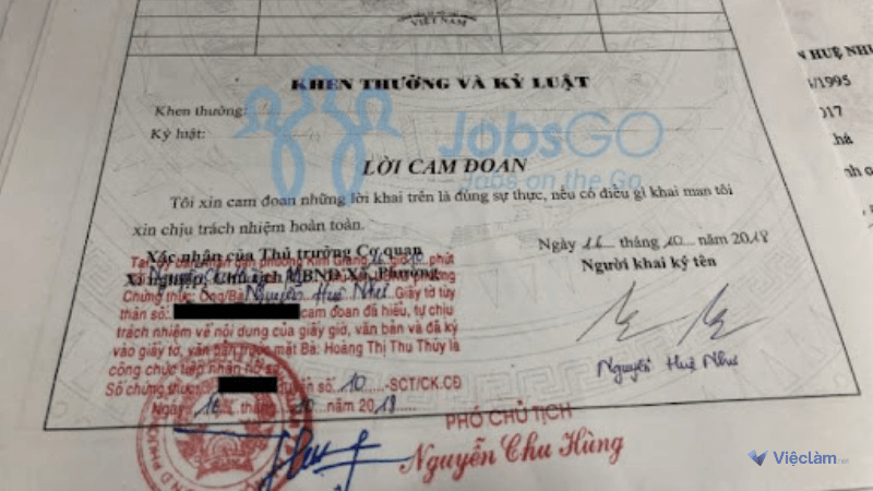 Chứng thực sơ yếu lý lịch là cách gọi chính xác