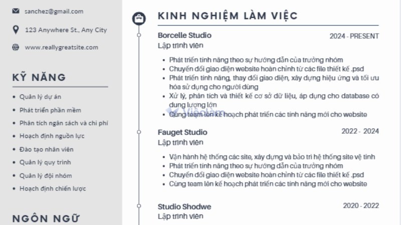 Cách viết kinh nghiệm làm việc trong CV ngành CNTT