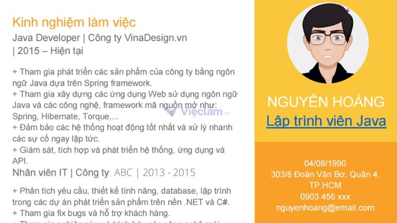 Cần lưu ý về nội dung trình bày CV xin việc ngành IT