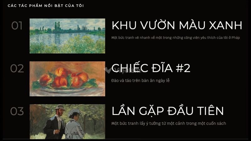 Mẫu Portfolio xin việc hội họa của Trung Nhân (Canva)