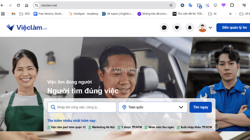 Vieclam.net là trang web tuyển dụng uy tín, chuyên nghiệp với vô số việc làm từ nhiều ngành nghề