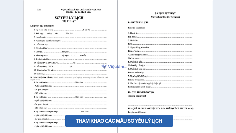 Cách ghi làm công tác gì trong sơ yếu lý lịch chuẩn nhất Tham khảo các mẫu sơ yếu lý lịch tại Vieclam.net