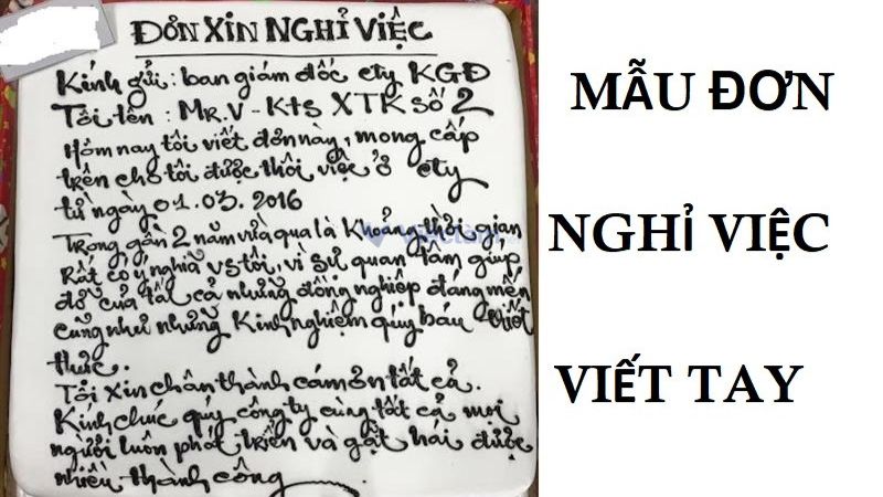 những mẫu đơn xin nghỉ việc viết tay phổ biến hiện nay