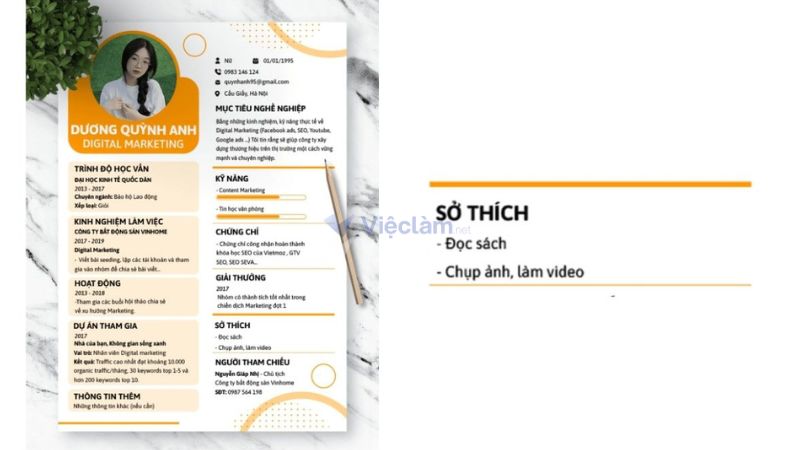 Sở thích trong CV: Cách viết và lựa chọn sở thích giúp gây ấn tượng Đặt sở thích ở vị trí phù hợp cuối CV