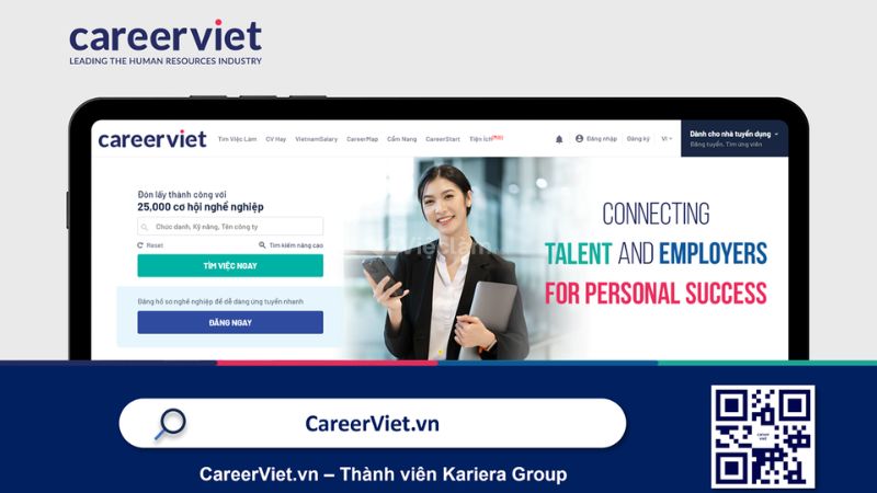 16 Trang tuyển dụng lao động phổ thông uy tín nhất 2025 CareerViet.vn được nhiều người lựa chọn tìm việc