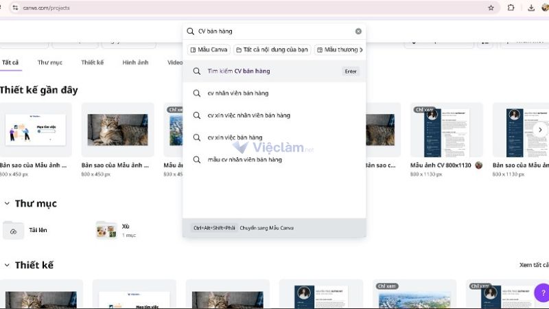Hướng dẫn cách làm CV trên Canva tạo ấn tượng và chuyên nghiệp Tìm kiếm mẫu CV trên Canva
