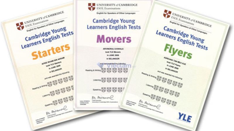 Các loại chứng chỉ tiếng Anh quốc tế phổ biến và điểm thi tương ứng Chứng chỉ Cambridge ESOL