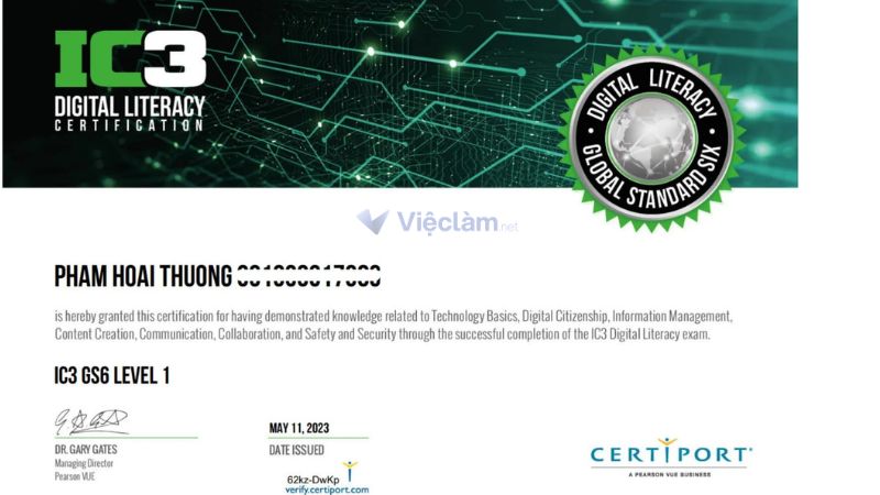 Các loại chứng chỉ tin học phổ biến và được công nhận tại Việt Nam 2025 Chứng chỉ IC3
