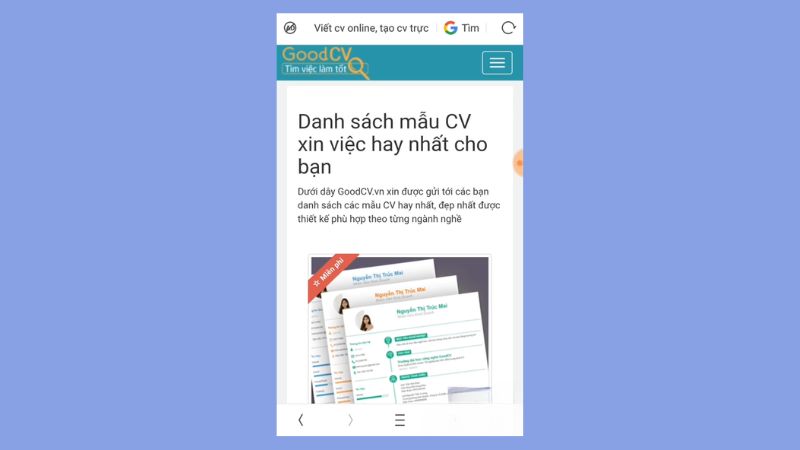 Bước 1: Chọn ứng dụng làm CV trên điện thoại phù hợp