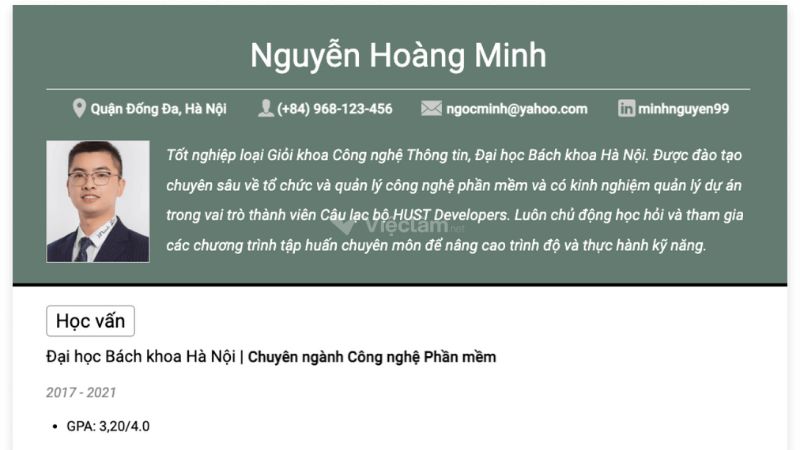 Cách giới thiệu bản thân trong CV ghi điểm tuyệt đối Kinh nghiệm làm việc là phần quan trọng nhất trong CV xin việc.