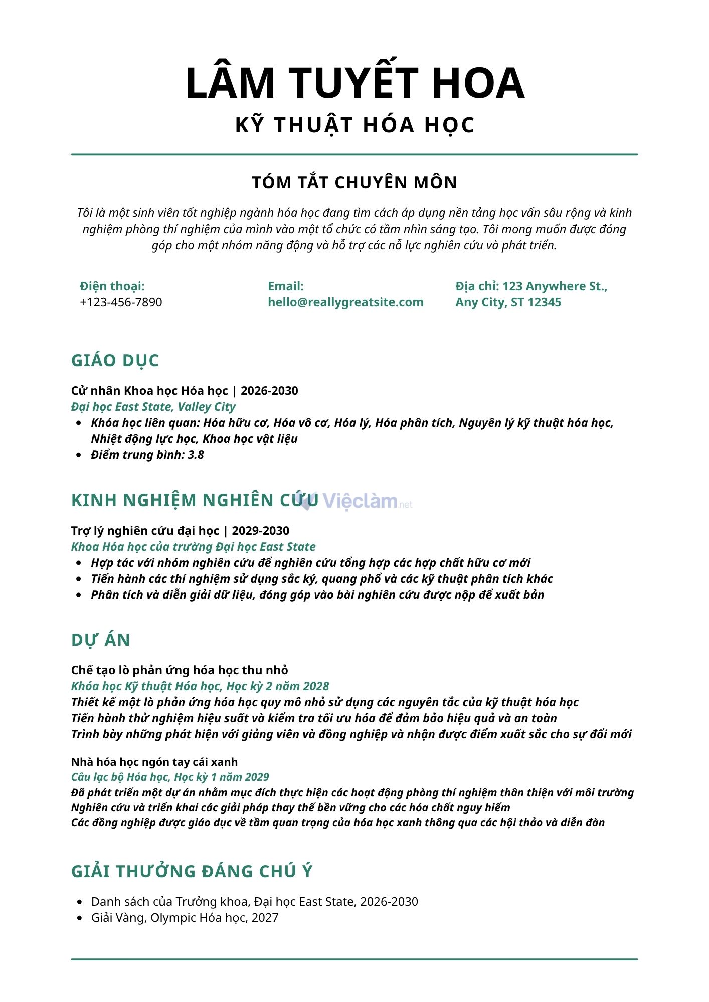 Cách viết CV cho sinh viên năm nhất hiệu quả Mẫu CV tối giản, chuyên nghiệp