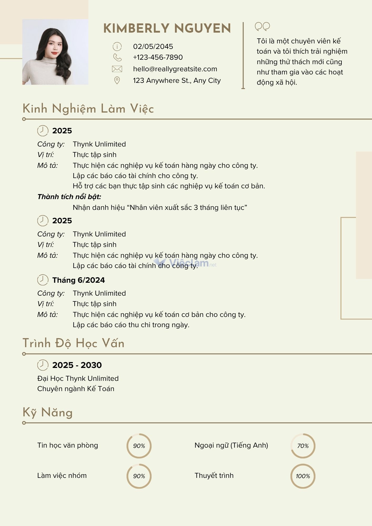Cách viết CV cho sinh viên năm nhất hiệu quả Mẫu CV sinh viên năm nhất ngành Kế toán