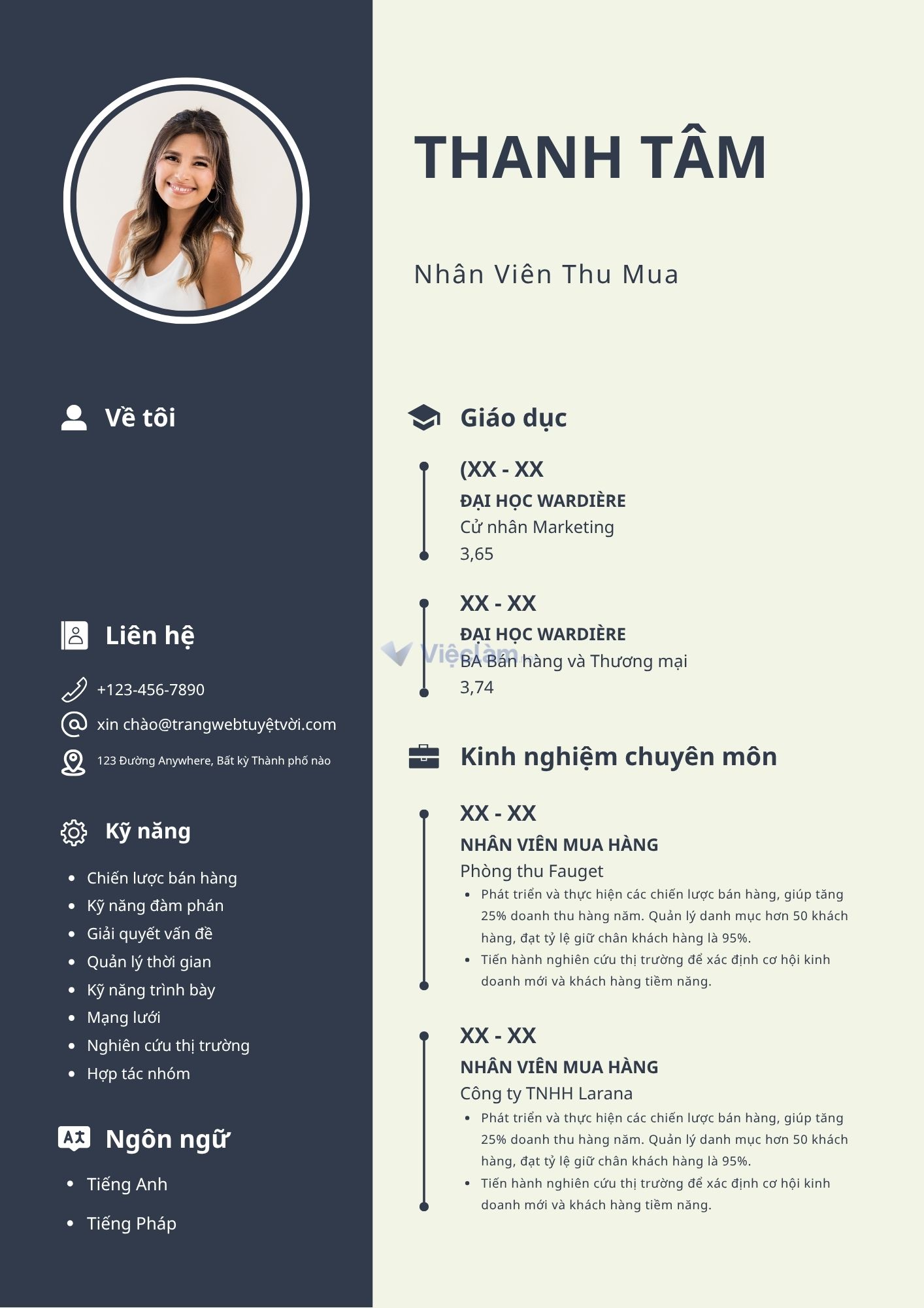 Cách viết CV cho sinh viên năm nhất hiệu quả Mẫu CV sinh viên năm nhất ngành Thu mua/Mua hàng