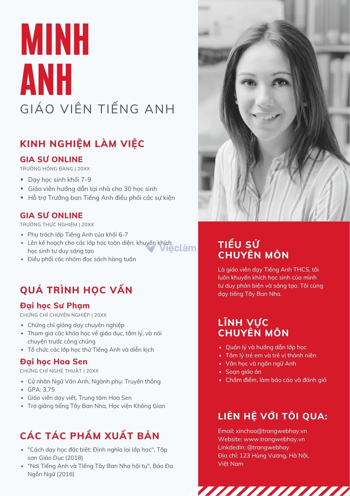 Cách viết CV cho sinh viên năm nhất hiệu quả Mẫu CV sinh viên năm nhất ngành Giáo dục