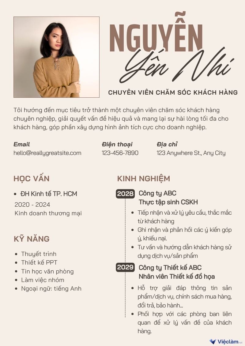 Hướng dẫn cách viết mục tiêu nghề nghiệp chăm sóc khách hàng trong CV Mục tiêu nghề nghiệp chăm sóc khách hàng chung
