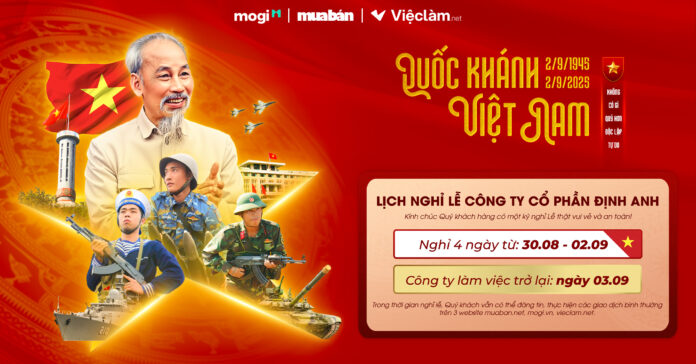 Thông báo nghỉ lễ 2/9