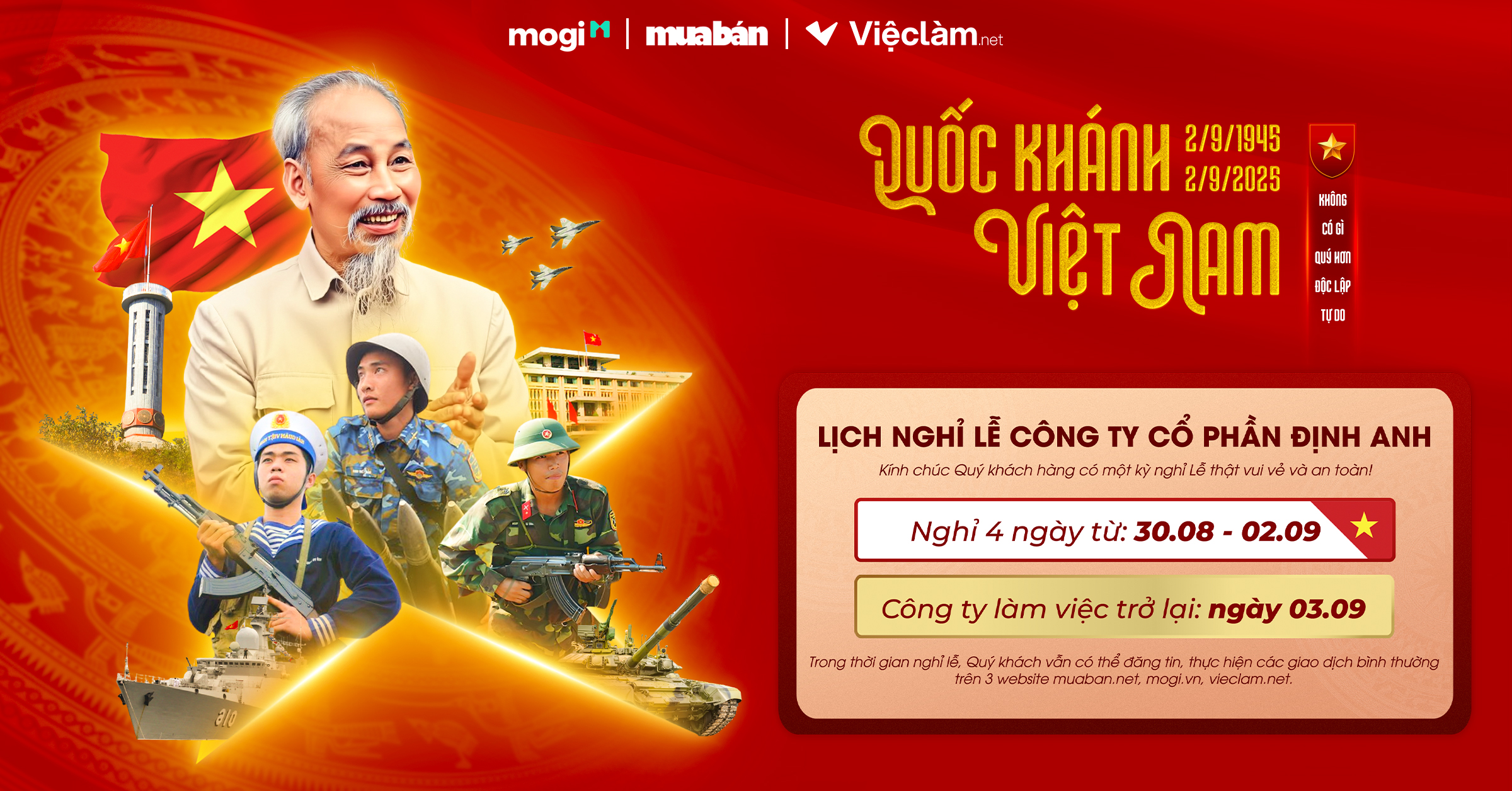 Thông báo nghỉ lễ 2/9