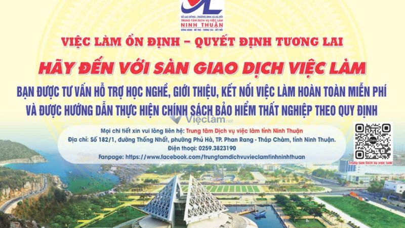 Danh sách các trung tâm giới thiệu việc làm tại Ninh Thuận và thông tin liên hệ Chi tiết thông tin Trung tâm giới thiệu việc làm tại Ninh Thuận