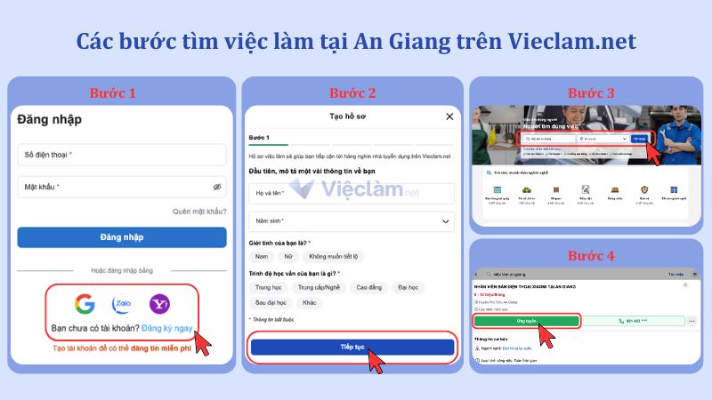 Hướng dẫn các bước tìm kiếm việc làm uy tín tại An Giang trên website Vieclam.net