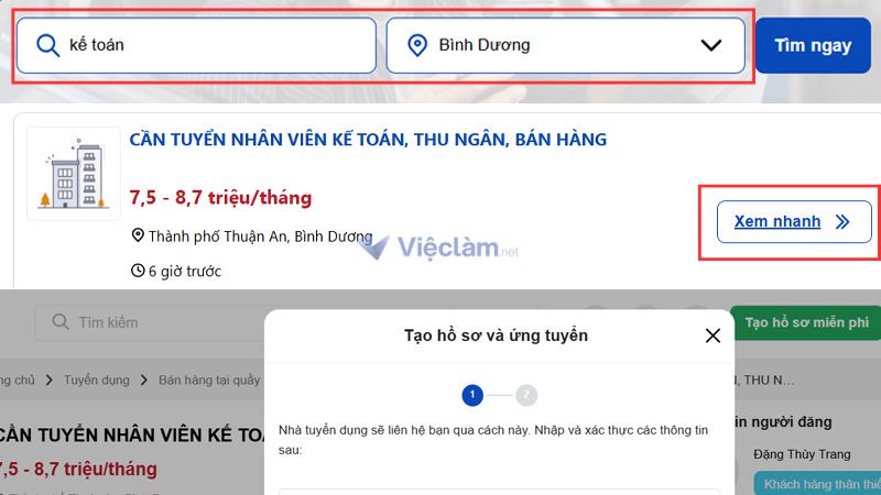 Danh sách các trung tâm giới thiệu việc làm Bình Dương và thông tin liên hệ Tìm việc làm tại Bình Dương trên website Vieclam.net