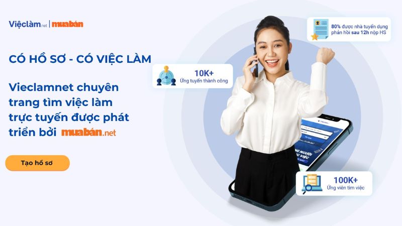 Tạo hồ sơ và ứng tuyển việc làm dễ dàng tại Vieclam.net