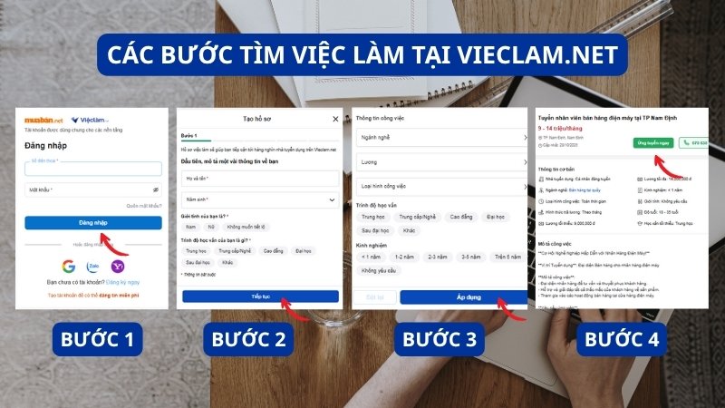 Hướng dẫn các bước tìm việc tại Quảng Bình tại website Vieclam.net