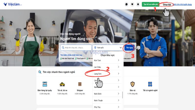 Tìm việc làm nhanh chóng tại trang tuyển dụng Vieclam.net